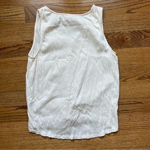 🆕 LOFT cream sleeveless blouse size large - Picture 6 of 7